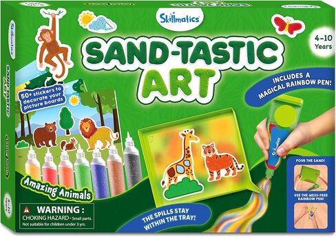 النشاط الفني Skillmatics Sand - الحيوانات ، إنشاء وتصاق 50+ ملصقات ملونة ، مجموعات ومستلزمات حرفية إبداعية للأطفال ، هدايا للفتيات والفتيان الذين تتراوح أعمارهم بين 4 ، 5 ، 6 ، 7 ، 9 ، 10 ، 10 in Kuwait