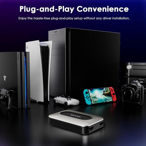 بطاقة التقاط WAVLINK 4K30/1080p120، تصل إلى 4K60 HDR10/ 2560x1440@144hz/ 1080p@240hz على PS5، PS4، Xbox Series X وS، Xbox One، في OBS والمزيد، زمن استجابة منخفض للغاية، متوافق على نطاق واسع in Saudi Arabia