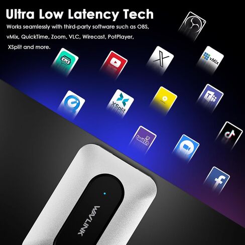 بطاقة التقاط WAVLINK 4K30/1080p120، تصل إلى 4K60 HDR10/ 2560x1440@144hz/ 1080p@240hz على PS5، PS4، Xbox Series X وS، Xbox One، في OBS والمزيد، زمن استجابة منخفض للغاية، متوافق على نطاق واسع in Saudi Arabia