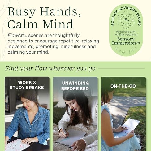 Lifelines FlowArt Activity Pad, 2-Pack & Bonus Pad - Guided Dot Art Meditations with Markers - Dot-by-Letter & Stamp-by-Shape Coloring Books for Tweens, Adults & Seniors in Kuwait