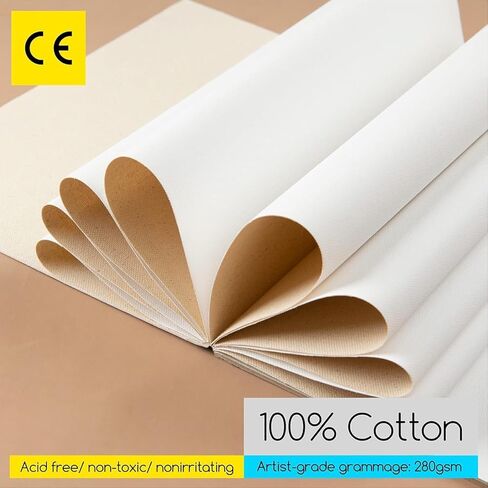 Meeden Canvas Paper Pad: 20 Sheets 9 '× 12' '8 أوقية واحدة أخرى ثلاث مرات من القماش الخالي من حمض القطن بنسبة 100 ٪ in Kuwait