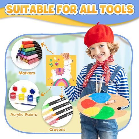 CONDA 12 Pcs Pre Drawn Canvas to Paint 6x6 Inch, Animal Pre Printed Canvas for Painting for Kids Beginners Students, DIY Paint Art Supplies, Painting Canvas Panels and Sip Kit in Kuwait