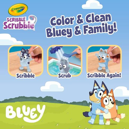 Crayola Scribble Scrubbies Bluey Poolside Playset (4ct), Colorable Bluey Toys for Kids, Washable Coloring Gift for Toddlers, Ages 3+ in Kuwait