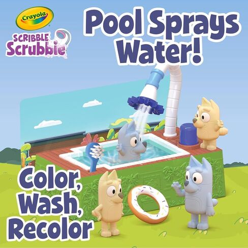 Crayola Scribble Scrubbies Bluey Poolside Playset (4ct), Colorable Bluey Toys for Kids, Washable Coloring Gift for Toddlers, Ages 3+ in Kuwait