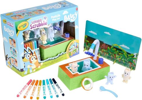 Crayola Scribble Scrubbies Bluey Poolside Playset (4ct), Colorable Bluey Toys for Kids, Washable Coloring Gift for Toddlers, Ages 3+ in Kuwait