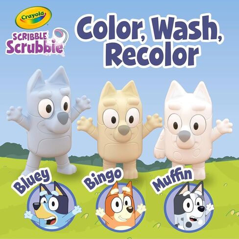 Crayola Scribble Scrubbies Bluey Poolside Playset (4ct), Colorable Bluey Toys for Kids, Washable Coloring Gift for Toddlers, Ages 3+ in Saudi Arabia
