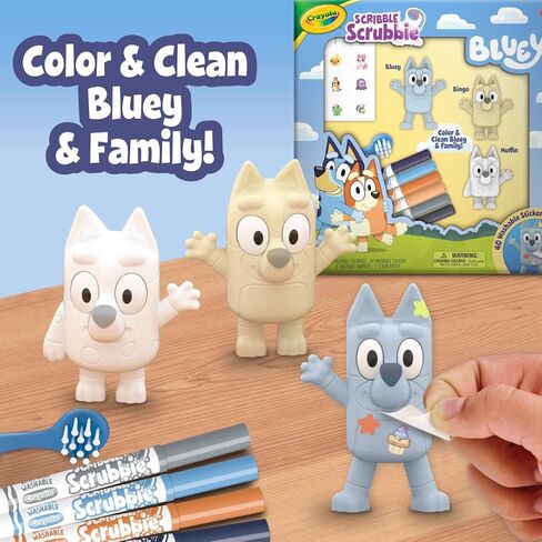 Crayola Scribble Scrubbies Bluey Poolside Playset (4ct), Colorable Bluey Toys for Kids, Washable Coloring Gift for Toddlers, Ages 3+ in Saudi Arabia
