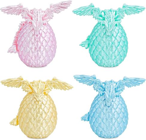 4PCS Dragon Eggs with Mini Dragon Inside 3D Printed Mystery Gifts Toys Set for Kids Boys Girls Easter Christmas Birthday Graduation Back to School Stocking Stuffer(Shadow Hatchling) in Kuwait
