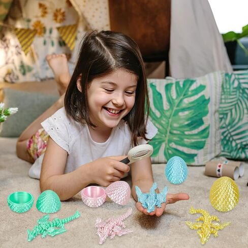 4PCS Dragon Eggs with Mini Dragon Inside 3D Printed Mystery Gifts Toys Set for Kids Boys Girls Easter Christmas Birthday Graduation Back to School Stocking Stuffer(Shadow Hatchling) in Kuwait