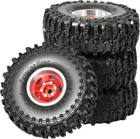 1.0 Beadlock Wheel Soft Tyre Set Part RC Part for Traxxas 1/18 TRX4M 1/24 RC Crawlers Car Axial SCX24 FMS FCX24 GANDIATR BRONCO C10 JLU DEADBOLT B17 UPGRADE. (4pcs/set) in Kuwait