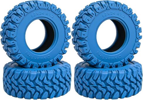 1.2" RC Crawler Tires 62 * 24mm Soft Rubber 1.2 Tires Colored Tyres with Foam Insert for 1/18 TRX4M 1/24 SCX24 FCX24 Upgrade (4PCS, Red) in Kuwait