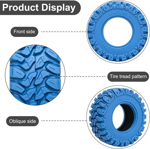 1.2" RC Crawler Tires 62 * 24mm Soft Rubber 1.2 Tires Colored Tyres with Foam Insert for 1/18 TRX4M 1/24 SCX24 FCX24 Upgrade (4PCS, Red) in Kuwait