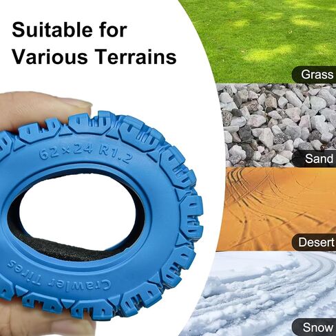 1.2" RC Crawler Tires 62 * 24mm Soft Rubber 1.2 Tires Colored Tyres with Foam Insert for 1/18 TRX4M 1/24 SCX24 FCX24 Upgrade (4PCS, Red) in Kuwait