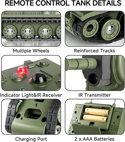 BRRRRT 1/64 RC Battle Tank Set,Remote Control Military Vehicles with Infrared Shoot,RC Tank That Shoots with 330° Rotating Turret and Sound & Lighting for Kids Gift 8+ in Saudi Arabia