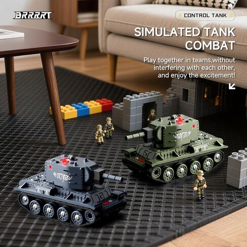 BRRRRT 1/64 RC Battle Tank Set,Remote Control Military Vehicles with Infrared Shoot,RC Tank That Shoots with 330° Rotating Turret and Sound & Lighting for Kids Gift 8+ in Saudi Arabia