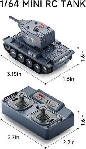 Brrrrrt 1/64 RC Battle Tank Set ، المركبات العسكرية عن بعد مع تبادل لإطلاق النار بالأشعة تحت الحمراء ، دبابة RC 2.4 جيجا هرتز التي تطلق النار مع برج الدوار 330 درجة وصوت وإضاءة للأطفال 8+ in Saudi Arabia