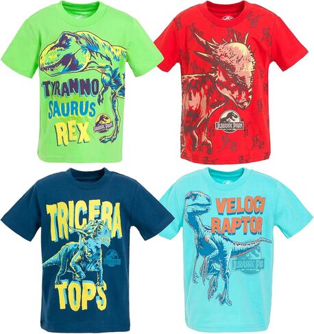 Jurassic World Dinosaur Boys 4 Pack Graphic Short Sleeve T-Shirt in Saudi Arabia