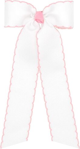 Wee Ones Girls' Moonstitch Grosgrain Bowtie with Moonstitch Trim, Knot Wrap in Kuwait
