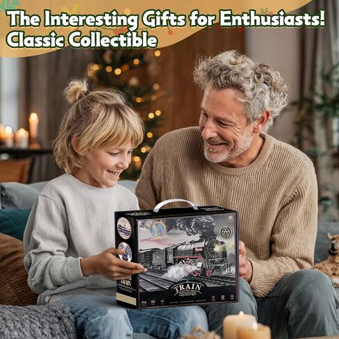 قطار التحكم عن بُعد في عيد الميلاد مجموعة من الدخان ، والأضواء ، والصوت ، والقاطرة ، والسيارات ، والعربات البعيدة ، و 3 منافذ الدخان ، و USB قابلة لإعادة الشحن ، مع المسار ، تحت شجرة عيد الميلاد ، هدايا للأطفال 3+ in Kuwait