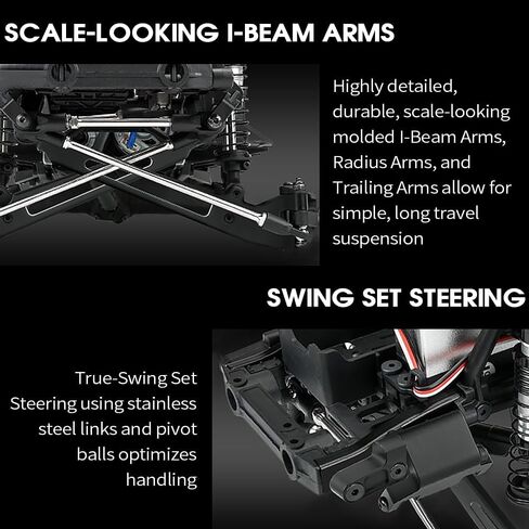 Globact Aluminium 1/10 Twin I-Beam 2WD مجموعة التحويل قبل Runner لـ AXIAL SCX10 I II AXLES TROADES (Black) in Kuwait