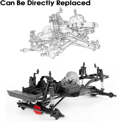 Globact Aluminium 1/10 Twin I-Beam 2WD مجموعة التحويل قبل Runner لـ AXIAL SCX10 I II AXLES TROADES (Black) in Kuwait