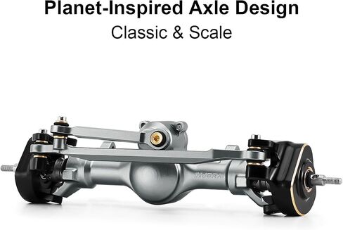 INJORA +4mm Planet Axles with Double Joint Shafts & Brass Steering Knuckles for 1/24 Axial SCX24 Upgrade(Black) in Saudi Arabia