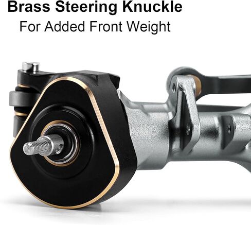 INJORA +4mm Planet Axles with Double Joint Shafts & Brass Steering Knuckles for 1/24 Axial SCX24 Upgrade(Black) in Saudi Arabia