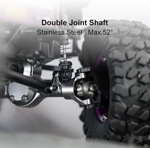 INJORA +4mm Planet Axles with Double Joint Shafts & Brass Steering Knuckles for 1/24 Axial SCX24 Upgrade(Black) in Saudi Arabia