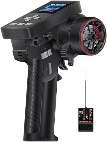 Globact Hotrc CT-8B 8CH جهاز إرسال راديو و F-08A مستلم 8 شاشة ملونة القناة التحكم عن بُعد 2.4G لـ 1/8 1/10 1/18 1/24 in Kuwait