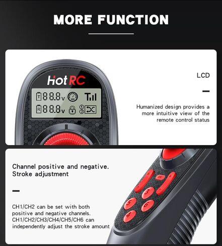 Globact Hotrc DS-600 6CH 2.4G RC Transmitter & F-06A مع DS 600 PWM جهاز التحكم عن بعد 6 وحدة تحكم RC لقوارب صيد القارب RC CAR in Kuwait