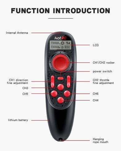 Globact Hotrc DS-600 6CH 2.4G RC Transmitter & F-06A مع DS 600 PWM جهاز التحكم عن بعد 6 وحدة تحكم RC لقوارب صيد القارب RC CAR in Kuwait