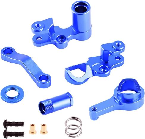 GLOBACT RC Steering Bellcranks and Servo Saver Set for Traxxas 1/10 Slash Stampede Rustler 4X4 Upgrade Parts (Blue) in Saudi Arabia