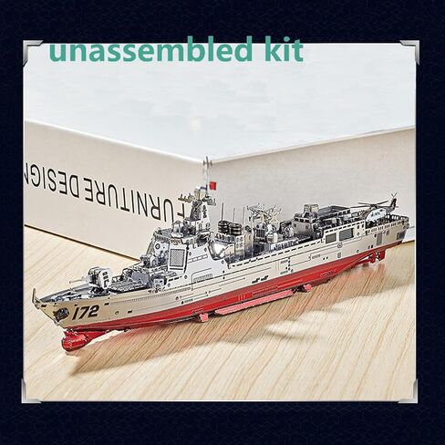 3D Metal DIY 1/1000 Scale Ship Kits 052d Destroyer Modeler Simulation undased Kit Model Decoration Home Toy1 in Saudi Arabia