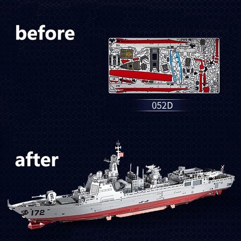 3D Metal DIY 1/1000 Scale Ship Kits 052d Destroyer Modeler Simulation undased Kit Model Decoration Home Toy1 in Saudi Arabia