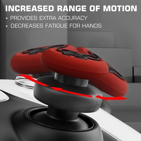 PlayRealm NO Falling Off Thumbstick Extender & Silicone Grip Cover 2 Sets for PS5 & PS4 Controller (BH Green) in Saudi Arabia