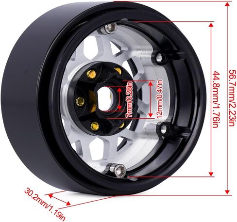 4pcs Aluminium 1.9 Beadlock Wheel Hub Rim for 1/10 RC Crawler Car SCX10 Pro Trx4 Capra RC4WD Redcat vs4-10 Gen8 LCG Park (Gold) in Saudi Arabia