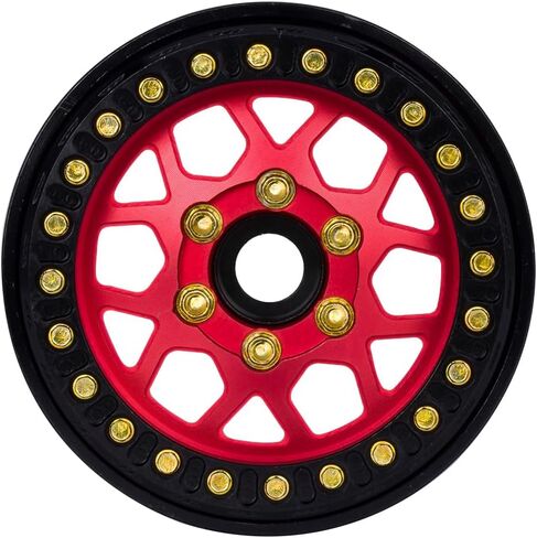 4pcs Aluminium 1.9 Beadlock Wheel Hub Rim for 1/10 RC Crawler Car SCX10 Pro Trx4 Capra RC4WD Redcat vs4-10 Gen8 LCG Park (Gold) in Saudi Arabia