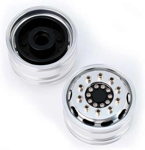 الألومنيوم 2pcs محور العجلات الأمامية لشاحنة Tamiya 1/14 جرار ، استبدل#C54 C55 in Kuwait