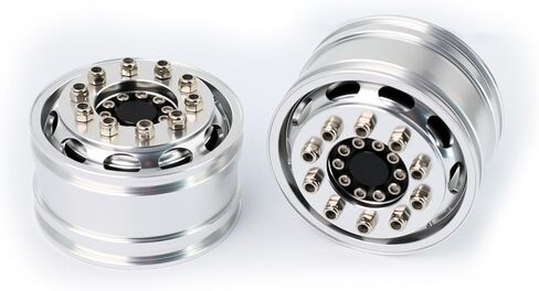 الألومنيوم 2pcs محور العجلات الأمامية لشاحنة Tamiya 1/14 جرار ، استبدل#C54 C55 in Kuwait