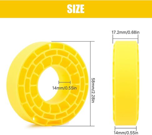 INJORA 4pcs Silicone Rubber Inserts for 61-63mm*22mm 1.0" Tires(Yellow) in Kuwait