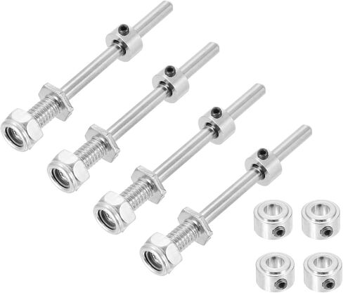MECCANIXITY 1/4 Inch Diameter x 2.36 Inch Length 4 Set Landing Gear Axle Shaft Drive Axle with Nuts for RC Airplane in Saudi Arabia