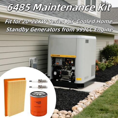 6485 Maintenance Kit Compatible with 20KW and 22KW Air-Cooled Standby Generators from 999CC Engine with 0J8478 Air Fil-TER 070185E Oil Filter (1 Pack-Orange) in Saudi Arabia