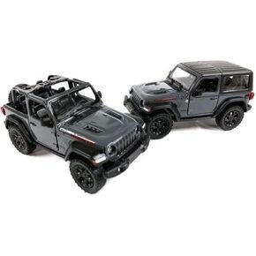 2018 Compatible with Jeep Wrangler Rubicon Gray 1/34 Scale Diecast Model Car Set of 2