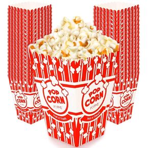 Poppy's Large Popcorn Boxes – 20 Pack 46 Oz Concession-Grade Popcorn Buckets, Popcorn Machine Accessories for Popcorn Bars, Movie Nights, Concessions
