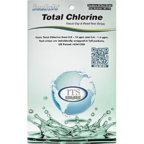 Industrial Test Systems SenSafe 481110 Total Chlorine Test Strip, 15 Seconds Test Time, 0-10ppm Range (Pack of 30)