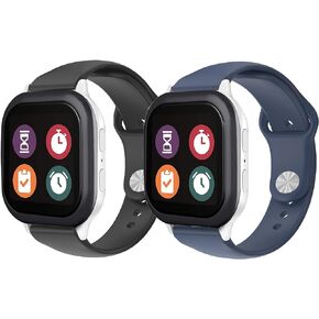 عبوتان من أحزمة السيليكون المتوافقة مع ساعة Gizmo 3/2/1 Gabb Watch 3/2/1 للأطفال، سوار ساعة ذكية رياضية ناعمة مقاومة للماء مقاس 20 مم للأولاد والبنات