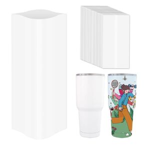 HTVRONT Shrink Wrap for Sublimation Tumblers 8X12 Inch - 60PCS Sublimation Shrink Wrap Sleeves, Heat-Resistant Tumbler Shrink Wrap Film