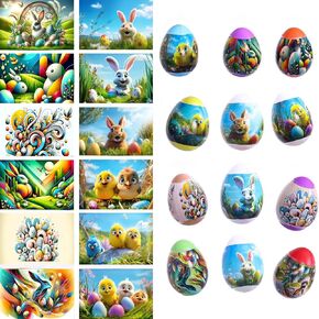 Easter Eggs Heat Sleeves Easter Egg Wraps Eggs Film Shrink Wraps for 2.4in Egg Stickers for 24 Easter Eggs Pysanky