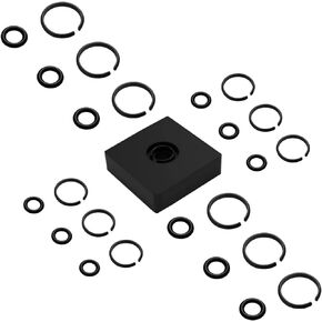 (6+6 Sets) 1/2" and 3/8" Impact Retaining Ring Clip Friction Ring with O-Ring for Milwaukee Electric/Pneumatic Type Impact Wrench, Retainer Ring Anvil Install Tool Included