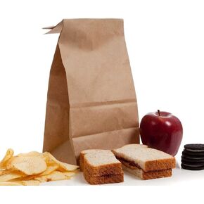 أكياس غداء ورقية بنية من BagDream بوزن 12 رطل 7 × 4.5 × 13.75 بوصة، 50 قطعة من أكياس ورق الكرافت للوجبات الخفيفة وأكياس الخبز، أكياس غداء معاد تدويرها بنسبة 100% #12 in Kuwait